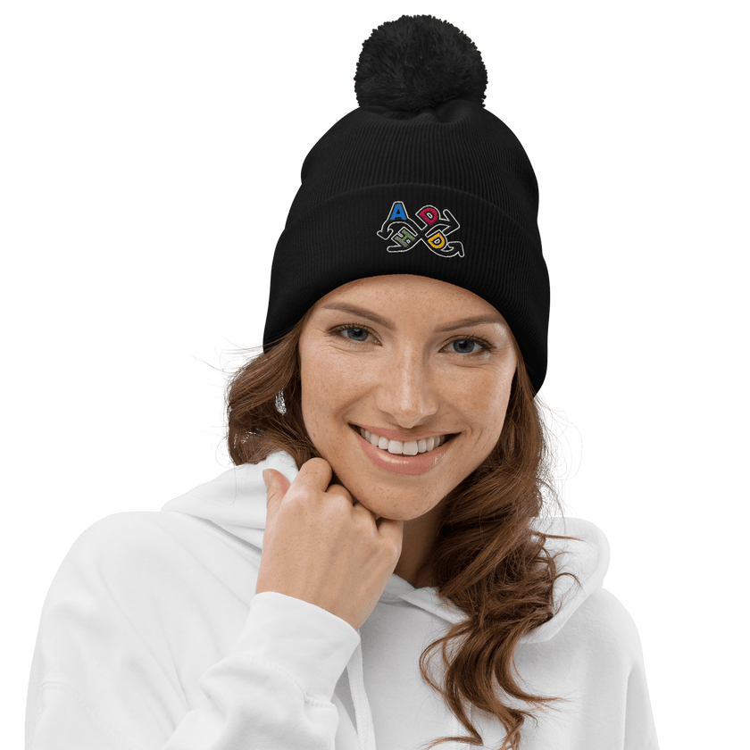 ADHD — ADHD Awareness Pom Pom Beanie by Lumo — mental health apparel for overthinkers
