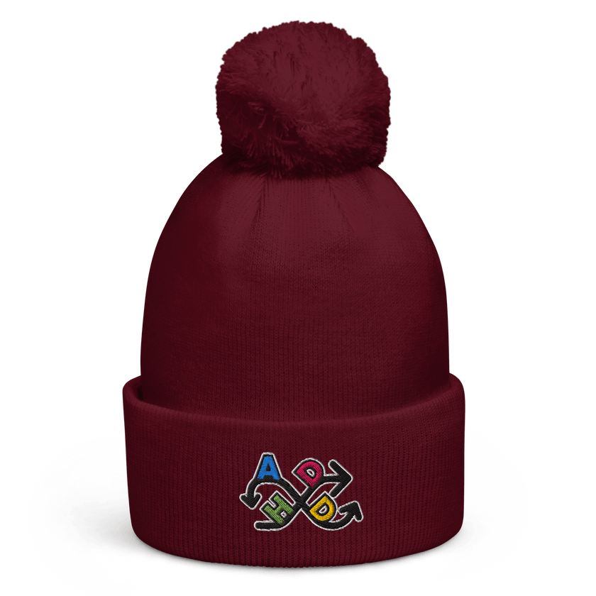 ADHD — ADHD Awareness Pom Pom Beanie by Lumo — mental health apparel for overthinkers