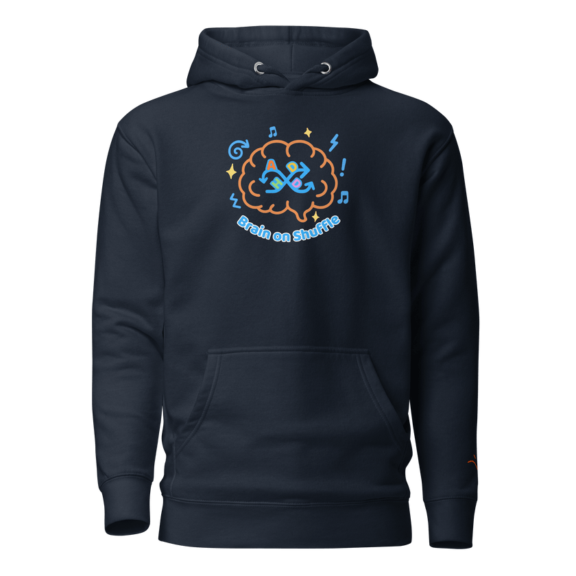 ADHD Shuffle — ADHD Awareness Hoodie by Lumo — mental health apparel for overthinkers