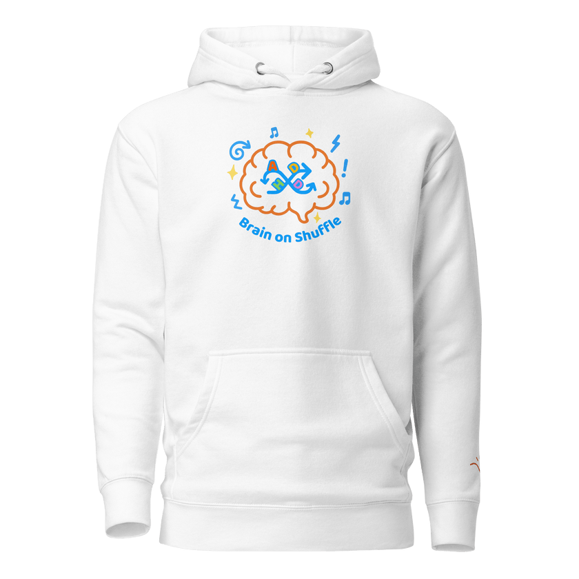 ADHD Shuffle — ADHD Awareness Hoodie by Lumo — mental health apparel for overthinkers