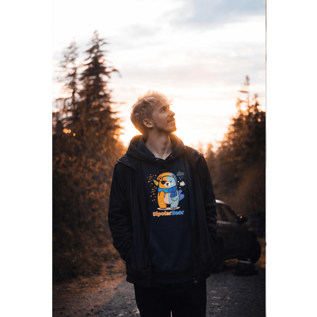 BipolarBear™ — Bipolar Awareness Hoodie by Lumo — mental health apparel for overthinkers