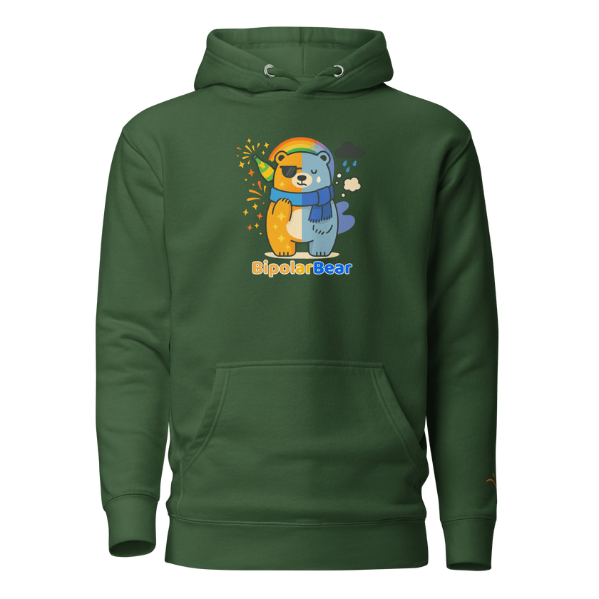 BipolarBear™ — Bipolar Awareness Hoodie by Lumo — mental health apparel for overthinkers
