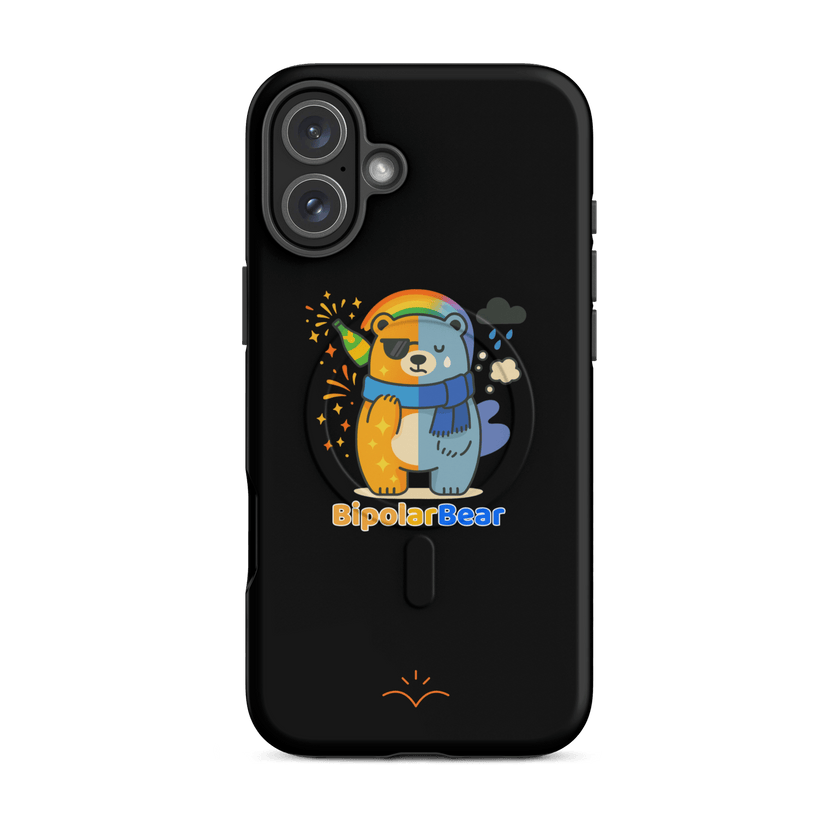 BipolarBear™ — Bipolar Awareness MagSafe® Tough Case for iPhone® by Lumo — mental health apparel for overthinkers