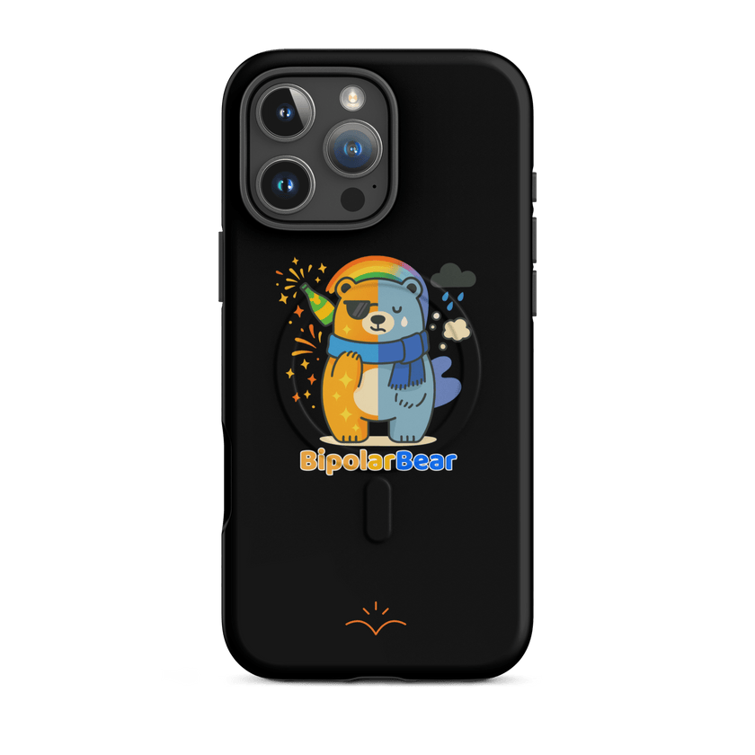 BipolarBear™ — Bipolar Awareness MagSafe® Tough Case for iPhone® by Lumo — mental health apparel for overthinkers