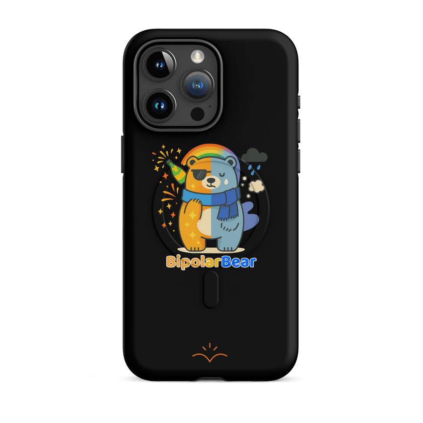 BipolarBear™ — Bipolar Awareness MagSafe® Tough Case for iPhone® by Lumo — mental health apparel for overthinkers