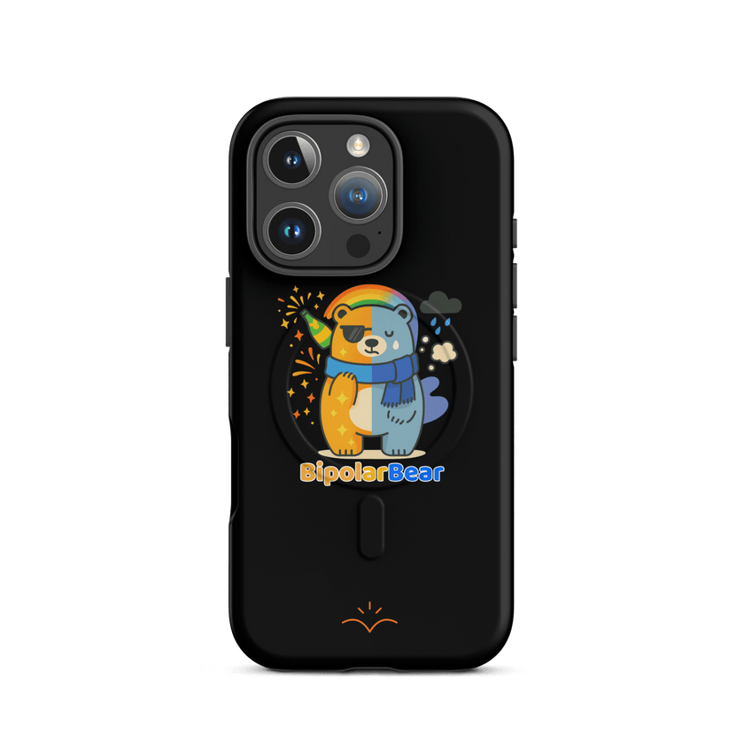 BipolarBear™ — Bipolar Awareness MagSafe® Tough Case for iPhone® by Lumo — mental health apparel for overthinkers