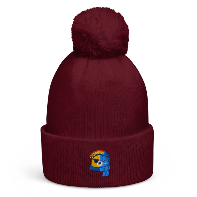 BipolarBear™ — Bipolar Awareness Pom Pom Beanie by Lumo — mental health apparel for overthinkers