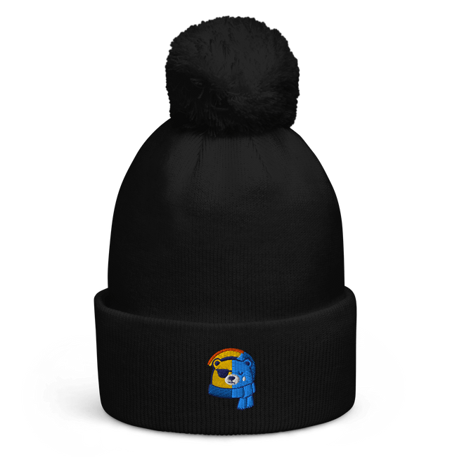 BipolarBear™ — Bipolar Awareness Pom Pom Beanie by Lumo — mental health apparel for overthinkers