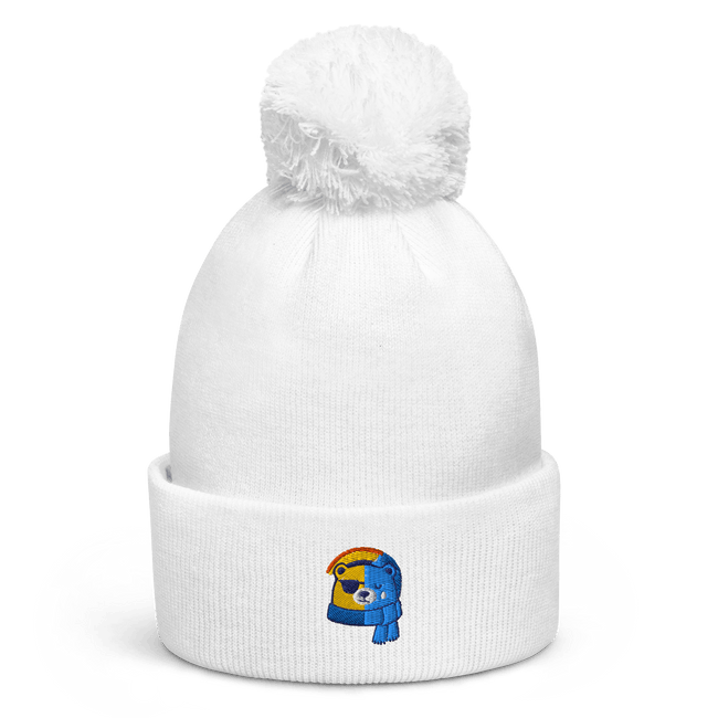 BipolarBear™ — Bipolar Awareness Pom Pom Beanie by Lumo — mental health apparel for overthinkers