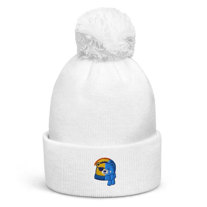 BipolarBear™ — Bipolar Awareness Pom Pom Beanie by Lumo — mental health apparel for overthinkers