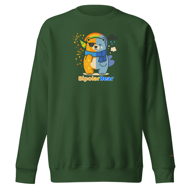 BipolarBear™ — Bipolar Awareness Sweatshirt by Lumo — mental health apparel for overthinkers