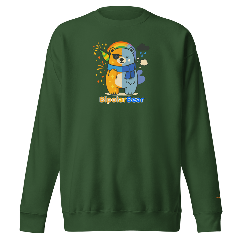 BipolarBear™ — Bipolar Awareness Sweatshirt by Lumo — mental health apparel for overthinkers