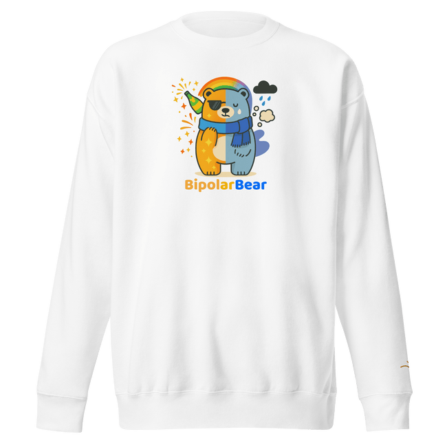 BipolarBear™ — Bipolar Awareness Sweatshirt by Lumo — mental health apparel for overthinkers