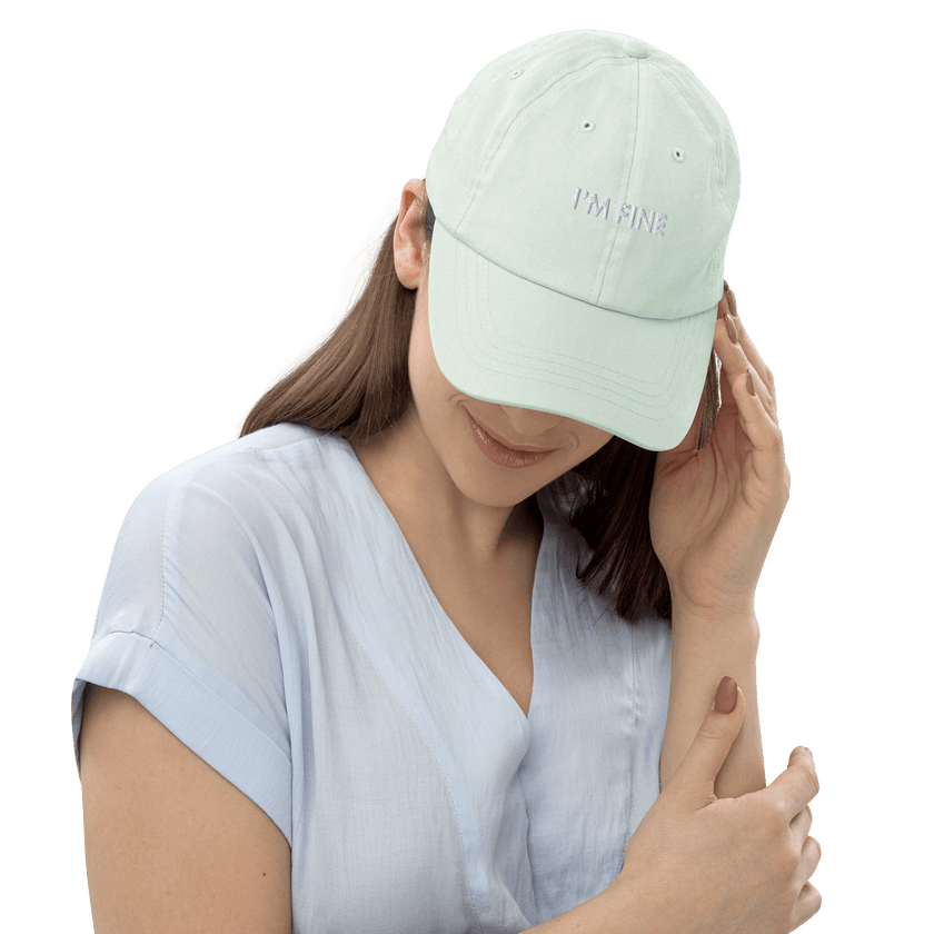 I’m Fine — Emotional & Mental Health Cap by Lumo — mental health apparel for overthinkers