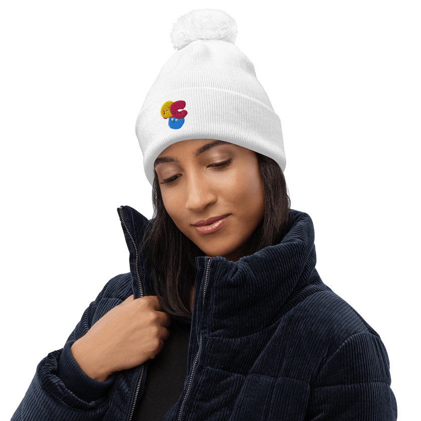 OCDoodles™ — OCD Awareness Pom Pom Beanie by Lumo — mental health apparel for overthinkers