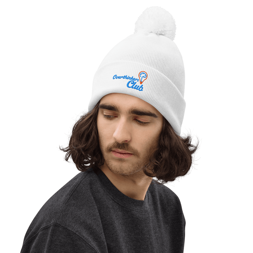 Overthinkers Club — Overthinking & Anxiety Pom Pom Beanie by Lumo — mental health apparel for overthinkers