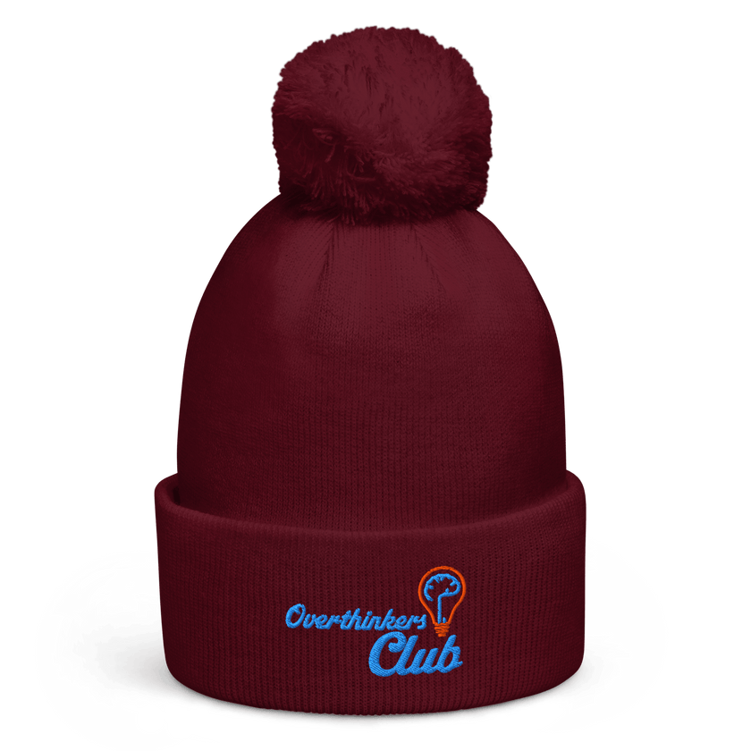 Overthinkers Club — Overthinking & Anxiety Pom Pom Beanie by Lumo — mental health apparel for overthinkers