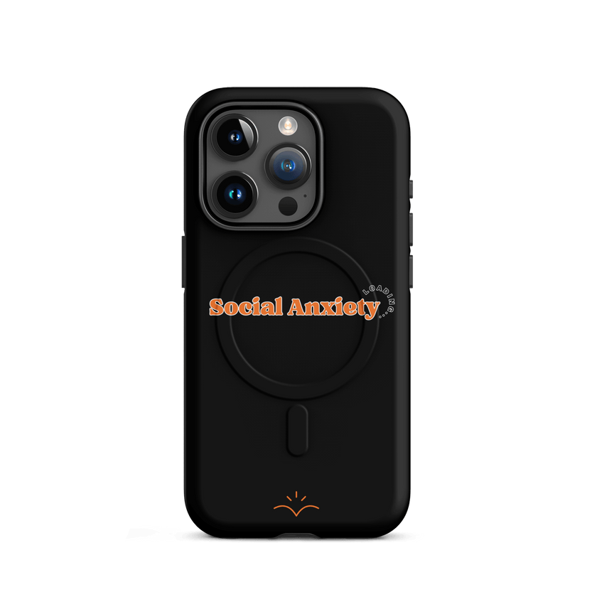 Social Anxiety Loading… — Social Anxiety & Mental Health MagSafe® Tough Case for iPhone® by Lumo — mental health apparel for overthinkers