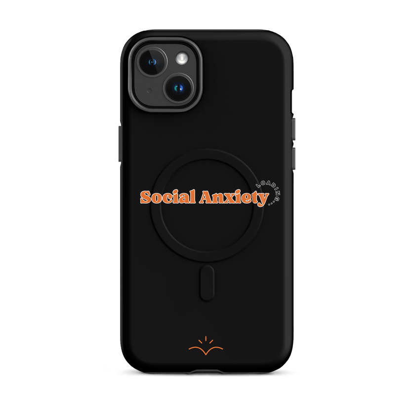 Social Anxiety Loading… — Social Anxiety & Mental Health MagSafe® Tough Case for iPhone® by Lumo — mental health apparel for overthinkers
