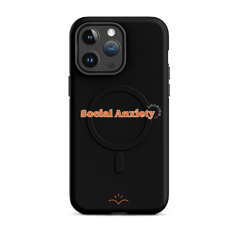 Social Anxiety Loading… — Social Anxiety & Mental Health MagSafe® Tough Case for iPhone® by Lumo — mental health apparel for overthinkers