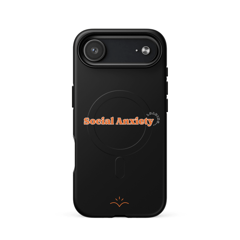 Social Anxiety Loading… — Social Anxiety & Mental Health MagSafe® Tough Case for iPhone® by Lumo — mental health apparel for overthinkers