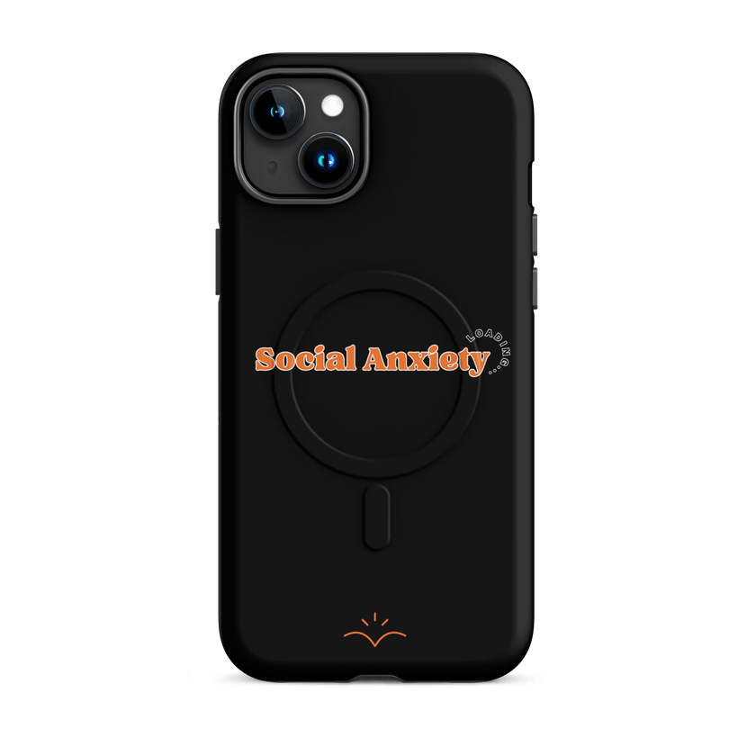 Social Anxiety Loading… — Social Anxiety & Mental Health MagSafe® Tough Case for iPhone® by Lumo — mental health apparel for overthinkers